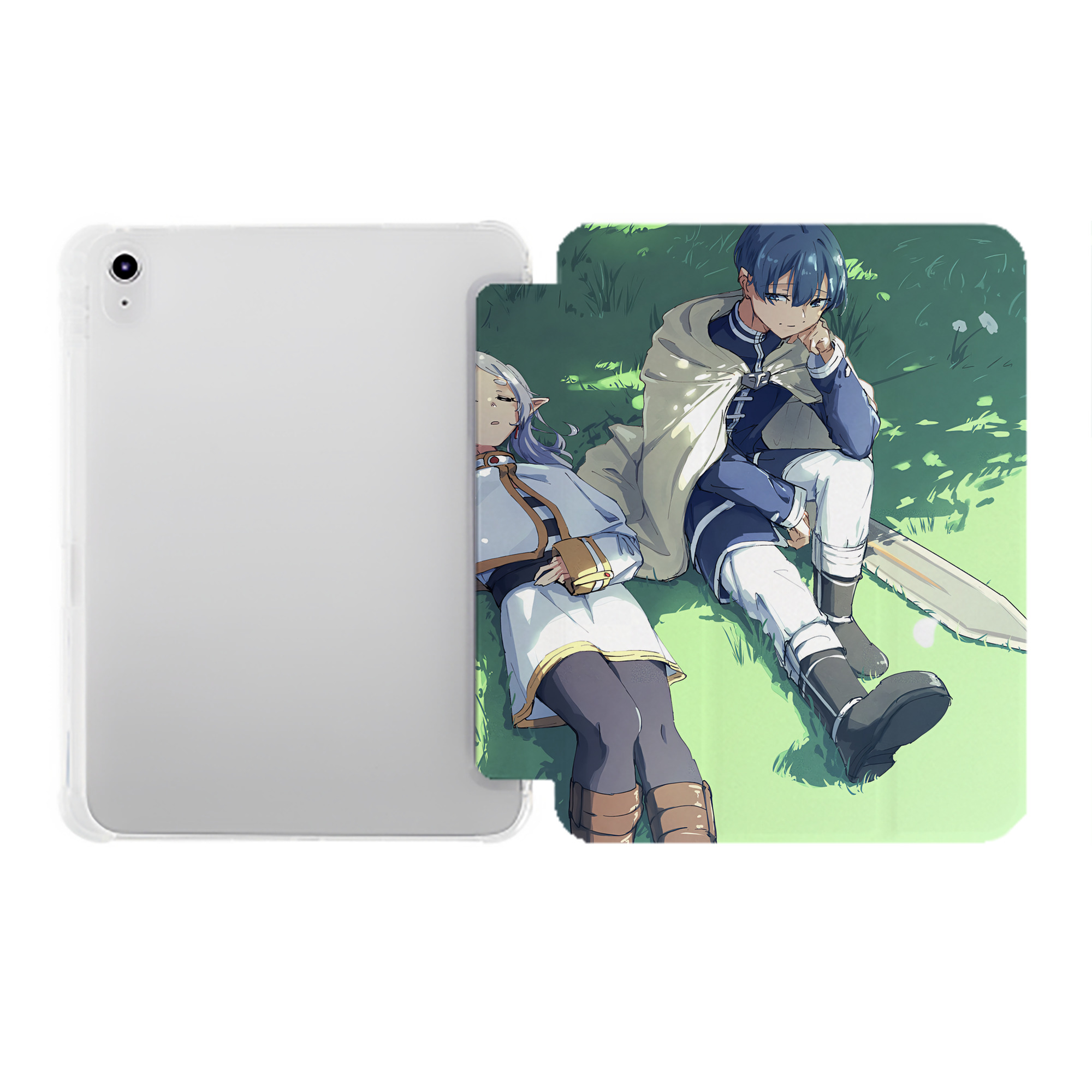 （画像用） 葬送のフリーレン Frieren IPad ケース ペン収納付き 三つ折りスタンド PUレザー×シリコン 対応機種9.5/10.5/10.9インチ
